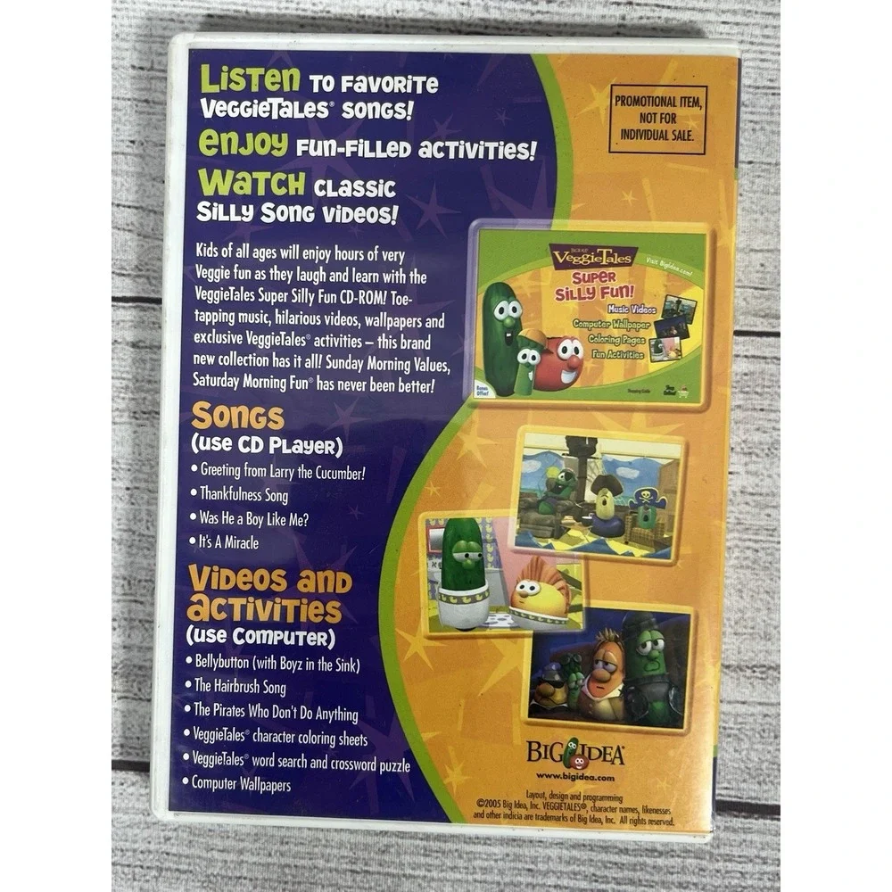 VeggieTales -‎ Super Silly Fun CD-ROM Mac and PC Songs Videos Activities 2005